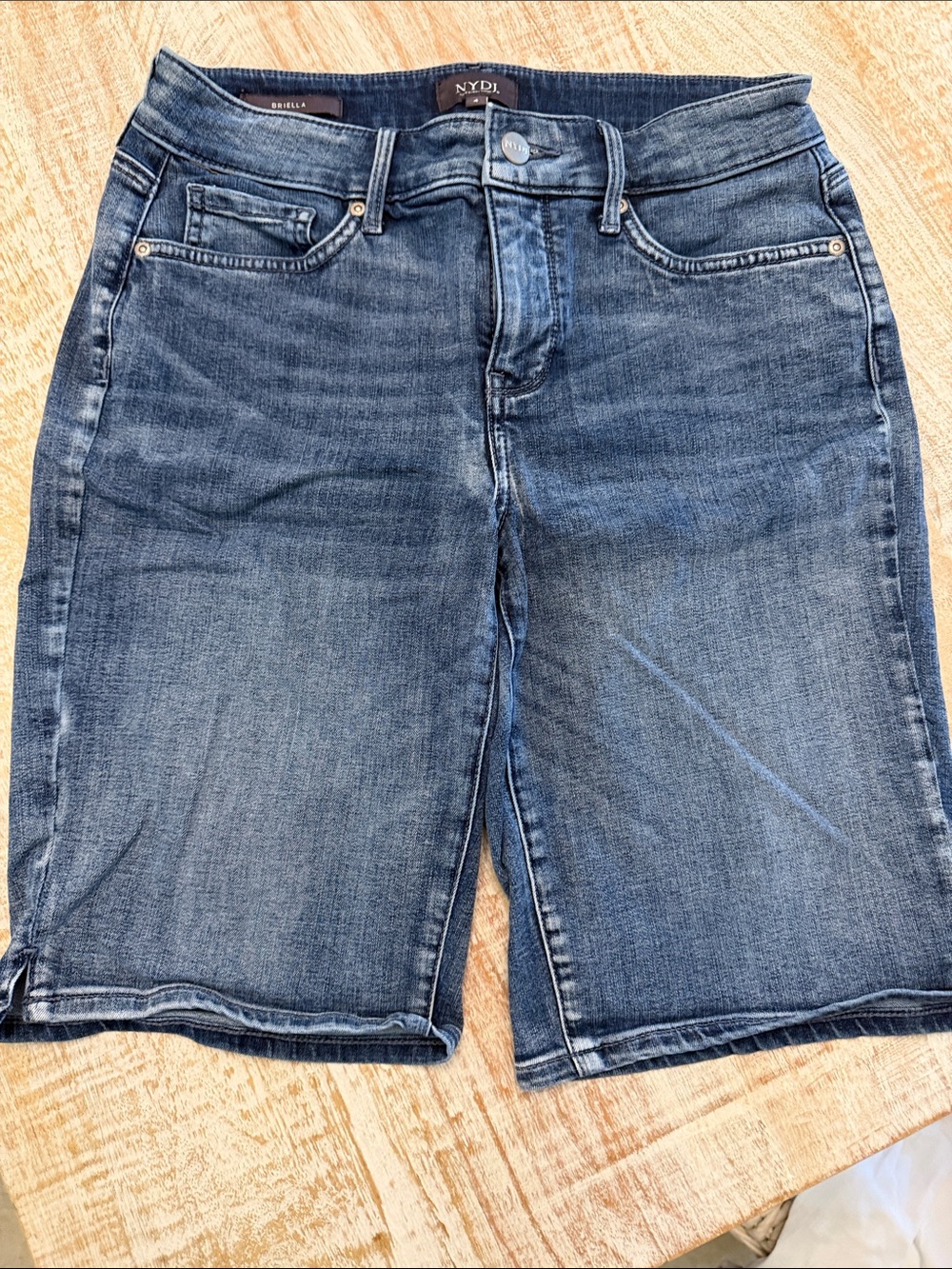 NYDJ Women’s Briella Cool Embrace Indigo Blue Denim Bermuda Shorts